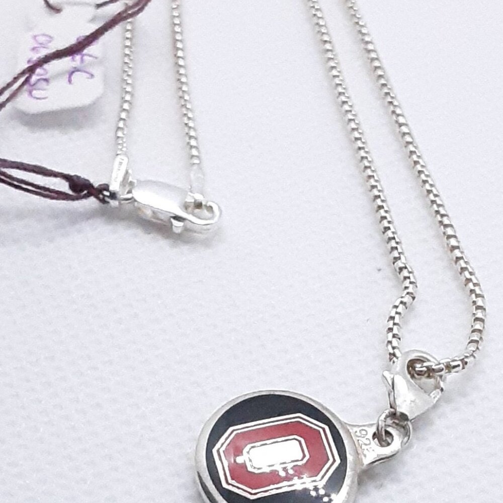 NEW Sterling Silver Ohio State necklace - Picture 5 of 9